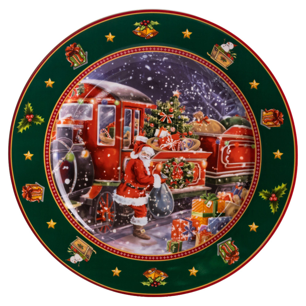 Зображення Набор новогодних тарелок из фарфора Santa 6шт Ø26.5см Yiwu HP-SDHK-6 ИМ Light-Deco 4 
