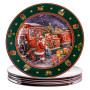 Зображення Набор новогодних тарелок из фарфора Santa 6шт Ø26.5см Yiwu HP-SDHK-6 ИМ Light-Deco 