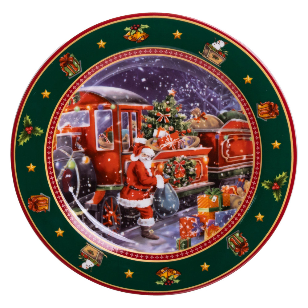 Зображення Набор новогодних тарелок фарфоровых Santa 6 штук Yiwu HP-SDHK-7 ИМ Light-Deco 