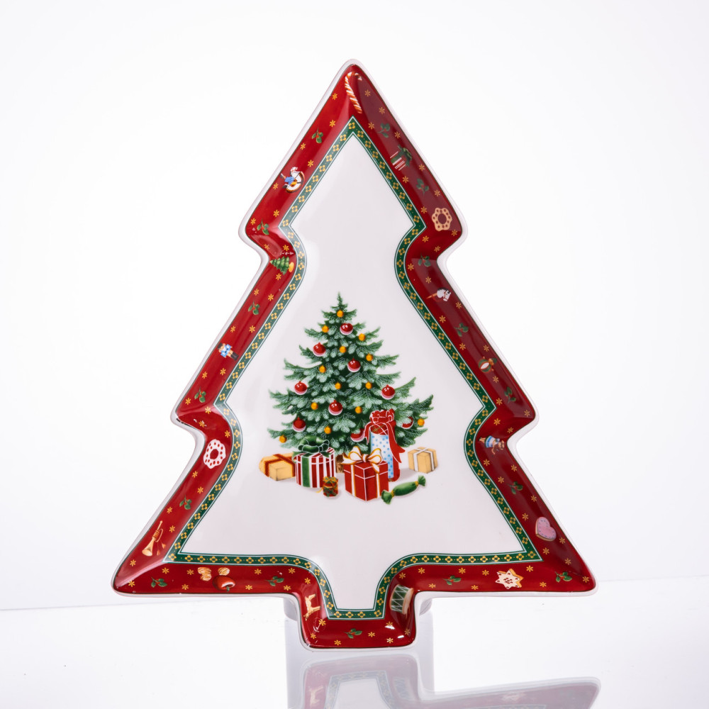 Изображение Блюдо сервировочное новогоднее для закусок Christmas 29×24×2 (см) фарфора HP-SDHK-17 ИМ Light-Deco 2 