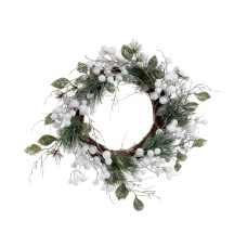 Декоративний вінок 40 см білий (пластик)
