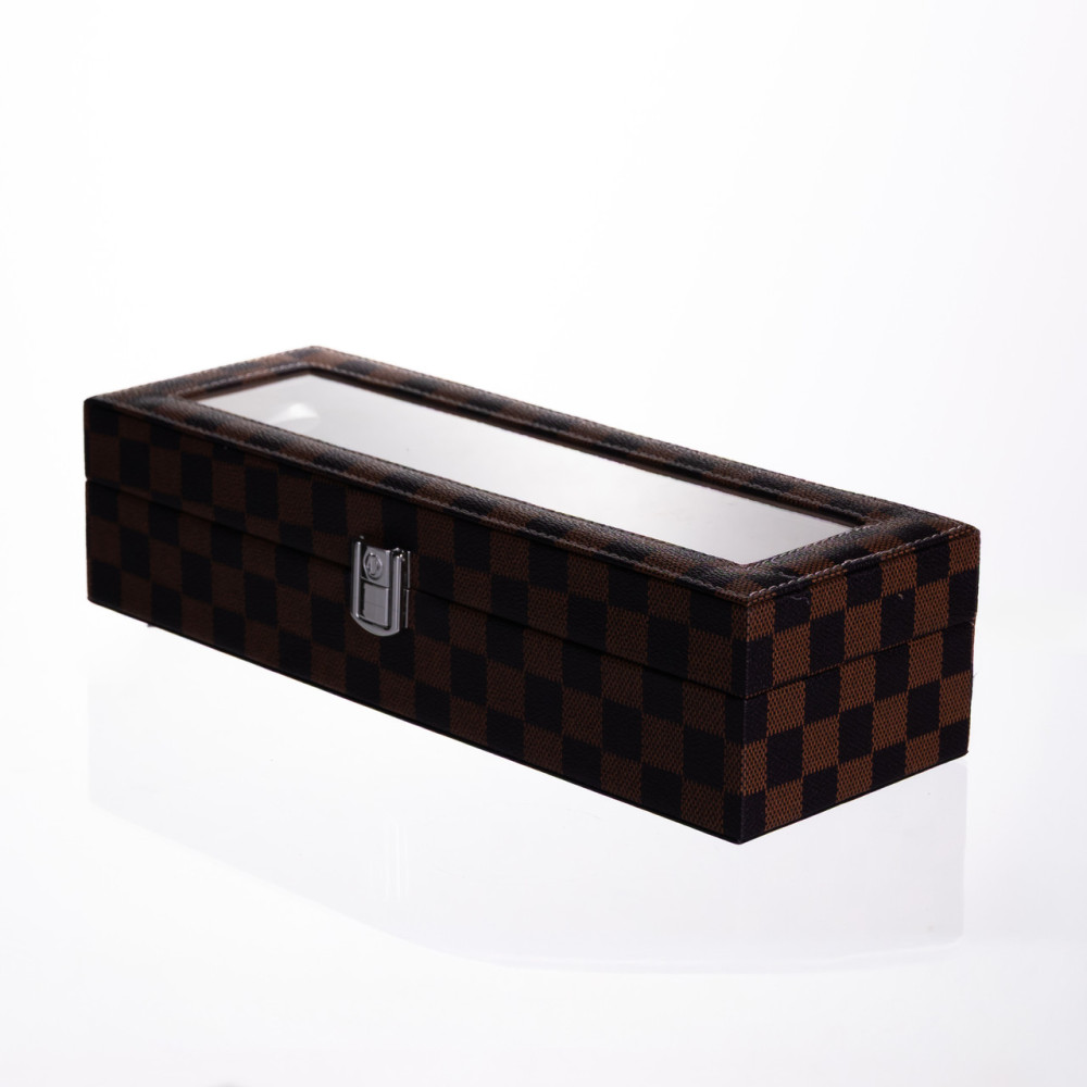 Зображення Шкатулка для часов из экокожи 6 отсеков 31×11×7.5 см Коричневый Yiwu HP-5-14S ИМ Light-Deco 4 