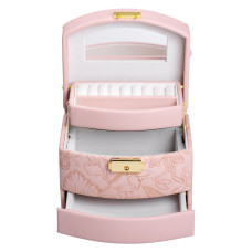 Шкатулка для украшений из эко кожи 3 яруса с замком органайзер для ювелирных изделий HP-5-23P