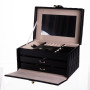 Зображення Шкатулка для украшений из эко кожи 3 яруса с зеркалом органайзер для ювелирных изделий Черный Yiwu HP-5-17B ИМ Light-Deco 3 