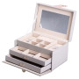 Зображення Шкатулка для украшений из эко кожи 3 яруса с зеркалом органайзер для ювелирных изделий HP-5-17G ИМ Light-Deco 1 