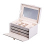 Зображення Шкатулка для украшений из эко кожи 3 яруса с зеркалом органайзер для ювелирных изделий HP-5-17G ИМ Light-Deco 4 