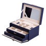 Зображення Шкатулка для украшений из эко кожи 3 яруса с зеркалом органайзер для ювелирных изделий HP-5-17BL ИМ Light-Deco 4 