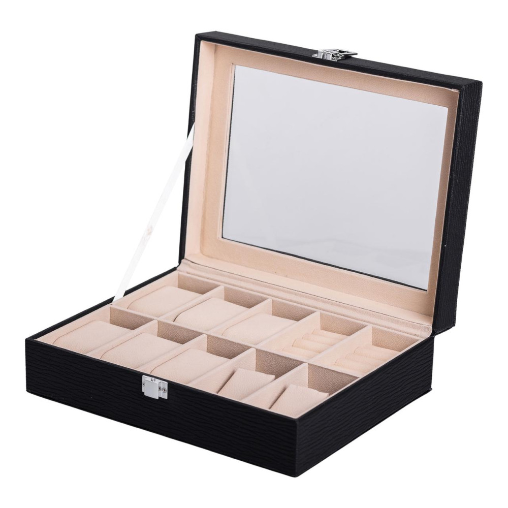 Зображення Шкатулка для украшений из эко кожи с зеркалом органайзер для ювелирных изделий HP-5-6B ИМ Light-Deco 