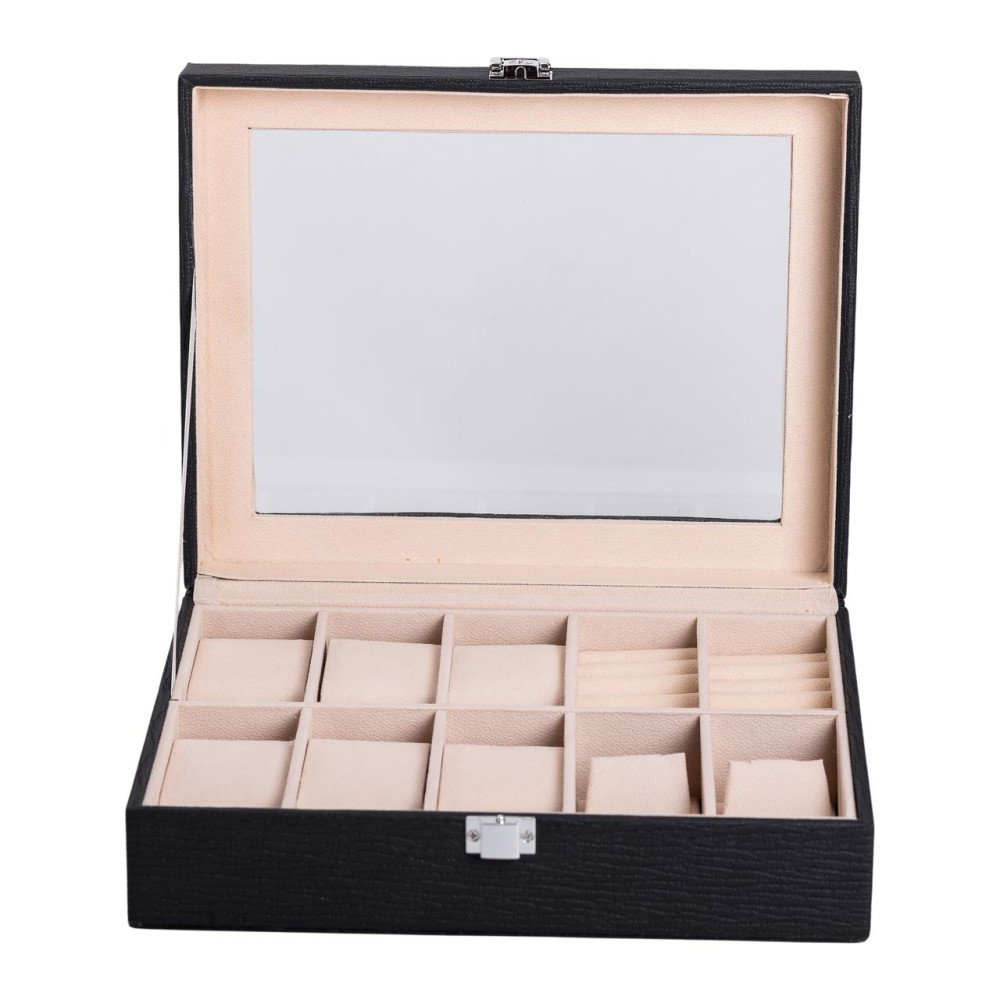 Зображення Шкатулка для украшений из эко кожи с зеркалом органайзер для ювелирных изделий HP-5-6B ИМ Light-Deco 2 