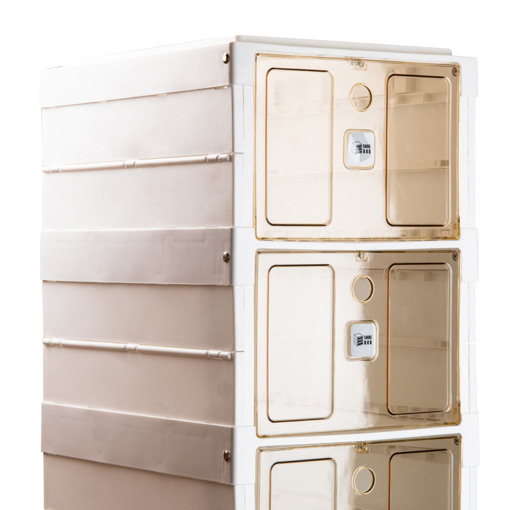 Зображення Шкаф для обуви портативный пластиковый 33 х 26 х 100 см на 6 полок Белый HPS658 ИМ Light-Deco 3 