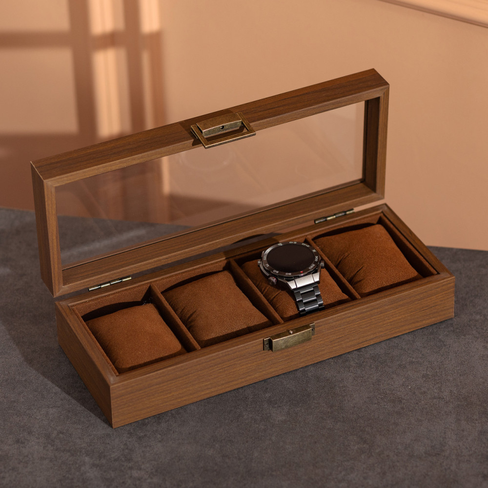 Зображення Шкатулка для часов 31×12×7,5 см, деревянная 4 отсека коричневая HP-5-13 ИМ Light-Deco 5 