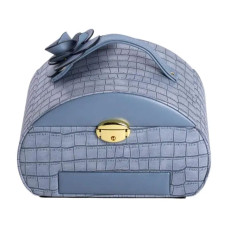 Шкатулка для украшений из эко кожи 3 яруса с замком органайзер для ювелирных изделий HP-5-21BL