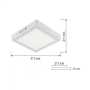 Изображение Светильник потолочный накладной LED (квадрат) HOROZ ELECTRIC "ARINA-18" 18W 6400К (дневной свет), белый ИМ Light-Deco 1 
