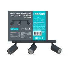 Світильник накладний поворотний спот під лампу MR16 Ledcoin ML314-3 чорний