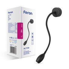 Світильник настінний світлодіодний накладний бра Feron AL7720 чорний