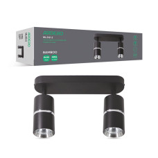 Накладний поворотний світильник Ardero ML312-2 BAMBOO GU10 чорний + хром