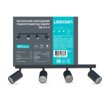Світильник накладний поворотний спот під лампу MR16 Ledcoin ML314-4 чорний