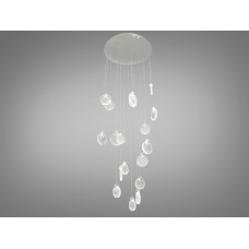 LED люстра підвіс каскадна матовий хром 32W 5 м²