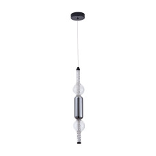 Світильник підвісний світлодіодний LED Levistella 788P39314 BK+CL+AM чорний, плафон прозорий + сірий