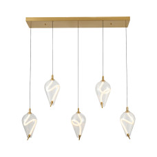 Люстра підвісна світлодіодна LED Levistella 788P10076S-5 AB+CL бронза, плафони прозорі