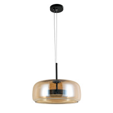 Світильник підвісний світлодіодний LED Levistella 909XL158-1 led (330) BK+AM чорний, плафон бурштиновий