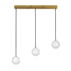 Люстра підвісна Лофт Light House LS-19514-3 BRZ+CLWH (500) бронза, плафон прозорий + білий