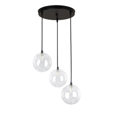 Світильник підвісний Light House LS-19528-3 BK+CL (300) чорний, прозорий плафон 