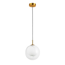 Светильник подвесной шар Levistella 800P3309-1 CL+WH E27 бронза, плафон прозрачный + белый 