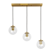 Люстра підвісна кулі Levistella 756PR150F-3 BRZ+CL (500) бронза, плафон прозорий 