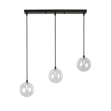 Світильник підвісний Light House LS-19527-3 BK+CL (500) чорний, плафон прозорий