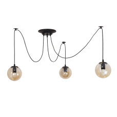 Світильник підвісний павук Light House LS-19447-3 BK+BR чорний, плафон коричневий 