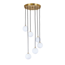 Світильник підвісний Light House LS-19448F-6 BRZ+WH (300) бронза, плафон білий