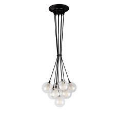 Светильник подвесной шары Levistella 761P100F-9 BK+CLWH черный, плафоны прозрачные с белым 