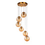 Зображення Світильник підвісний кулі Levistella 756PR150F-6 BRZ+BR (300) бронза, плафони коричневі  ИМ Light-Deco 