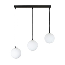 Світильник підвісний Light House LS-19527-3 BK+WH (500) чорний, плафон білий 