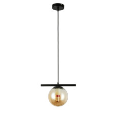 Светильник подвесной шар Levistella 7841023-1 (150mm) BK+BR черный, плафон коричневый