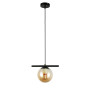 Изображение Светильник подвесной шар Levistella 7841023-1 (150mm) BK+BR черный, плафон коричневый ИМ Light-Deco 