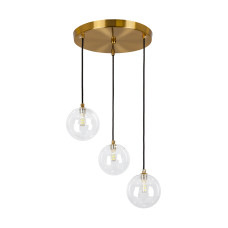 Світильник підвісний Light House LS-19527-3 BRZ+CL (300) бронза, плафон прозорий 