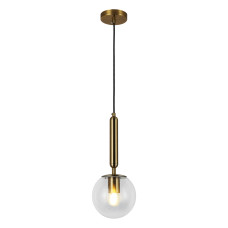 Світильник підвісний куля Levistella 752103-1(3515) AGD+CL (BRONZE) бронза, плафон прозорий