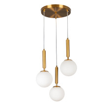 Світильник підвісний кулі Levistella 9992015F-3 BRZ+WH (300) бронза, плафони білі