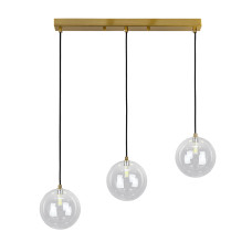 Світильник підвісний Light House LS-19528-3 BRZ+CL (500) бронза, плафон прозорий 