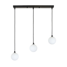 Люстра підвісна Лофт Light House LS-19514-3 BK+WH (500) чорна, плафон білий 