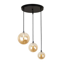Світильник підвісний Light House LS-19537-3 BK+BR (300) чорний, плафон коричневий 