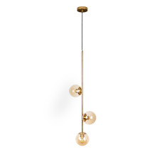 Світильник підвісний, кулі Levistella 7521015-3 BRZ+BR бронза, плафон коричневий