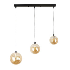 Світильник підвісний Light House LS-19537-3 BK+BR (500) чорний, плафон коричневий