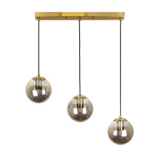 Люстра підвісна кулі Levistella 756PR150F-3 BRZ+BK (500) бронза, плафон чорний