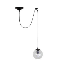 Світильник підвісний Light House LS-19447-1 BK+CL чорний, плафон прозорий 