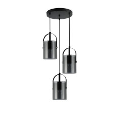 Світильник підвісний (люстра) Light House SRS-20680/3P Matte Black чорний, плафон димчастий