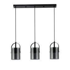 Світильник підвісний (люстра) Light House SRS-20680/3L Matte Black чорний, плафон димчастий