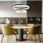 Зображення Сучасна люстра на два кільця 80+60 см у чорному каркасі ИМ Light-Deco 7 